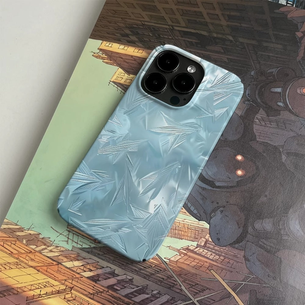Blue ice relief art niche cartoon iPhone14 Pro case