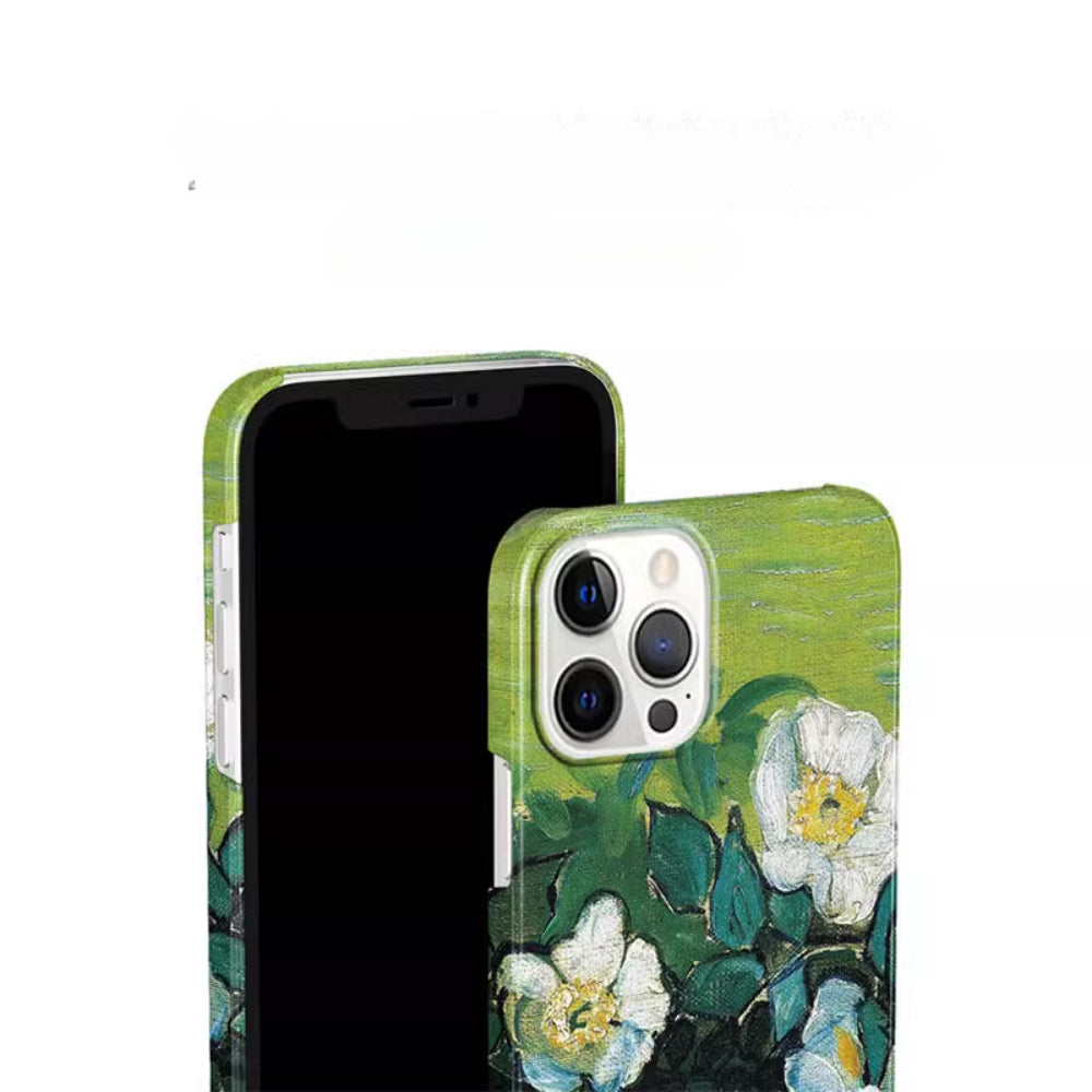 Advanced Vintage Oil Painting Wild Rose Scrub iPhone 15 Case