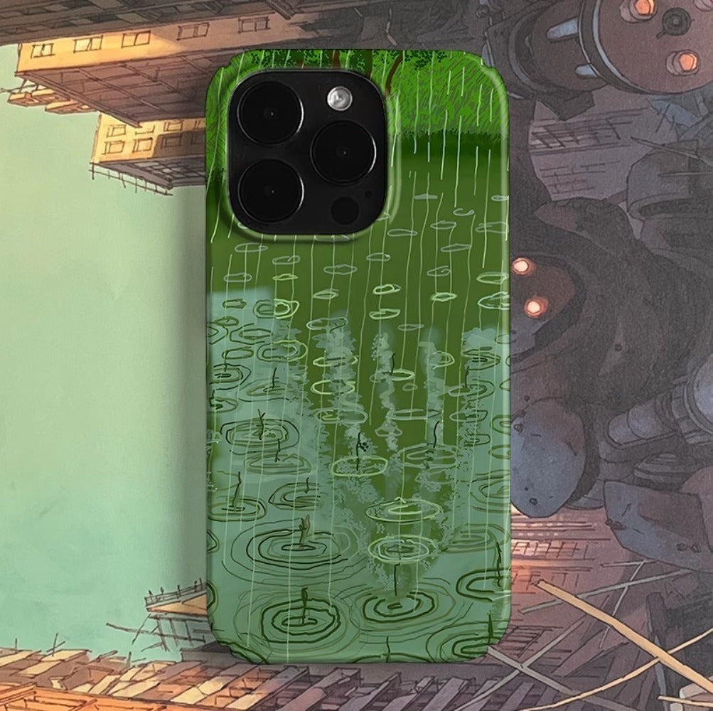 Summer blue rain trend retro art niche iPhone14 Pro case