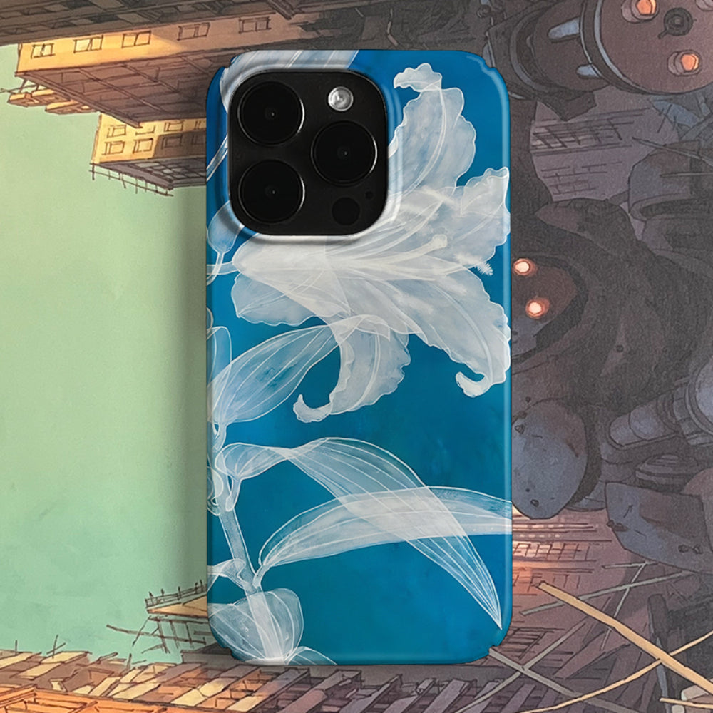 Niche Transparent Flower Art Premium sense iPhone case