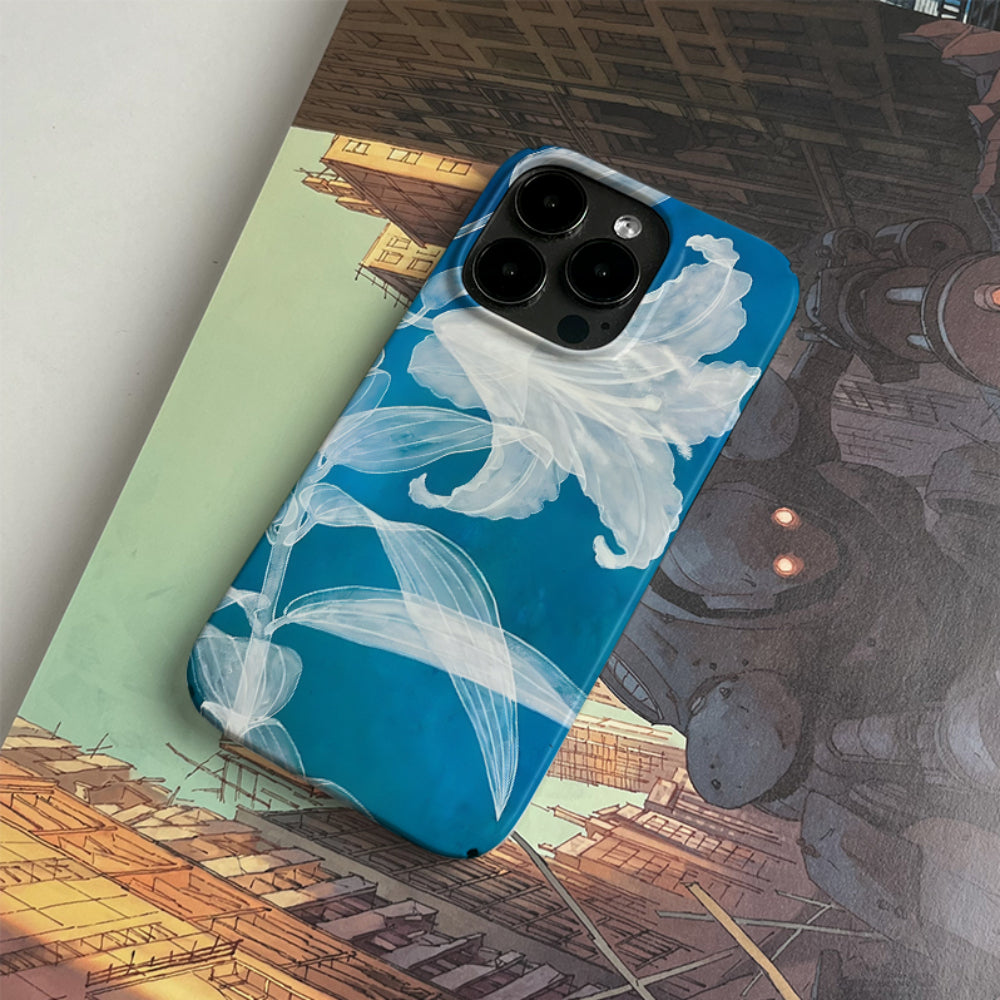Niche Transparent Flower Art Premium sense iPhone case