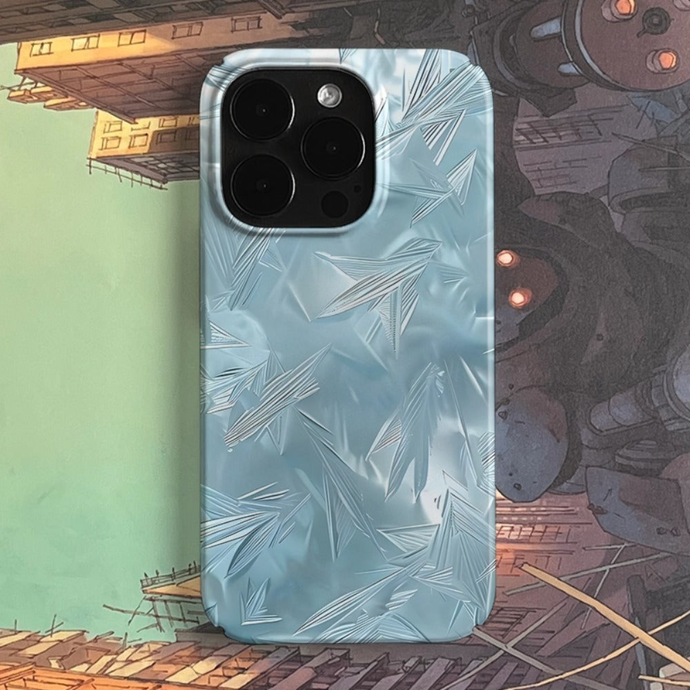 Blue ice relief art niche cartoon iPhone14 Pro case