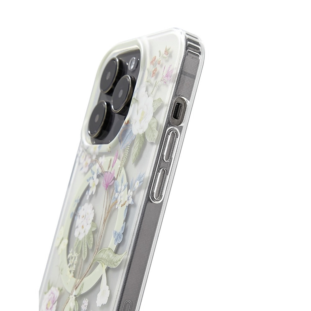 Frosted Transparent iPhone Case with Floral Design