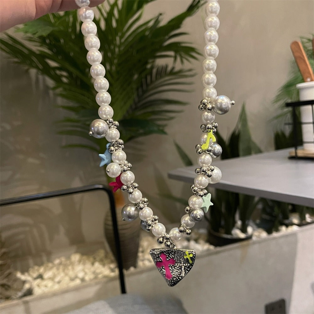 Heavy Industry Pearl Star Note Men's Hip Hop Necklace