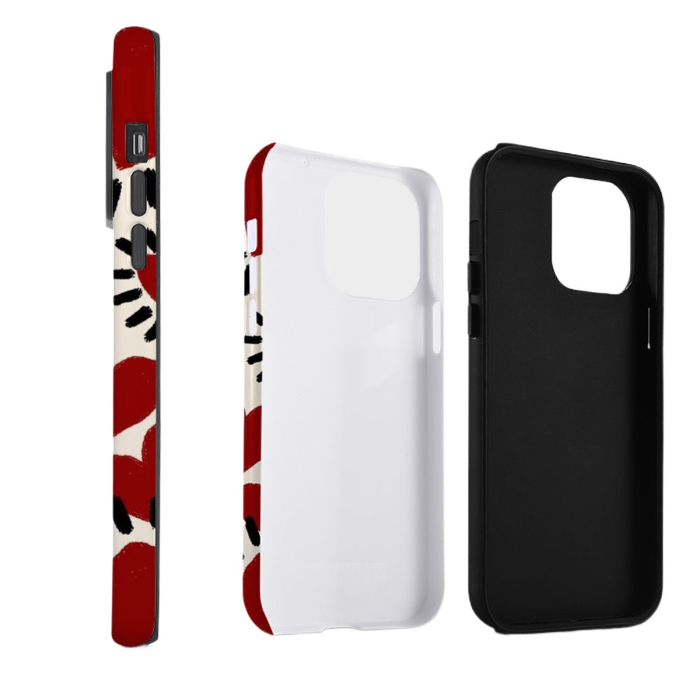 Personalized hand-painted red heart 15 iPhone case