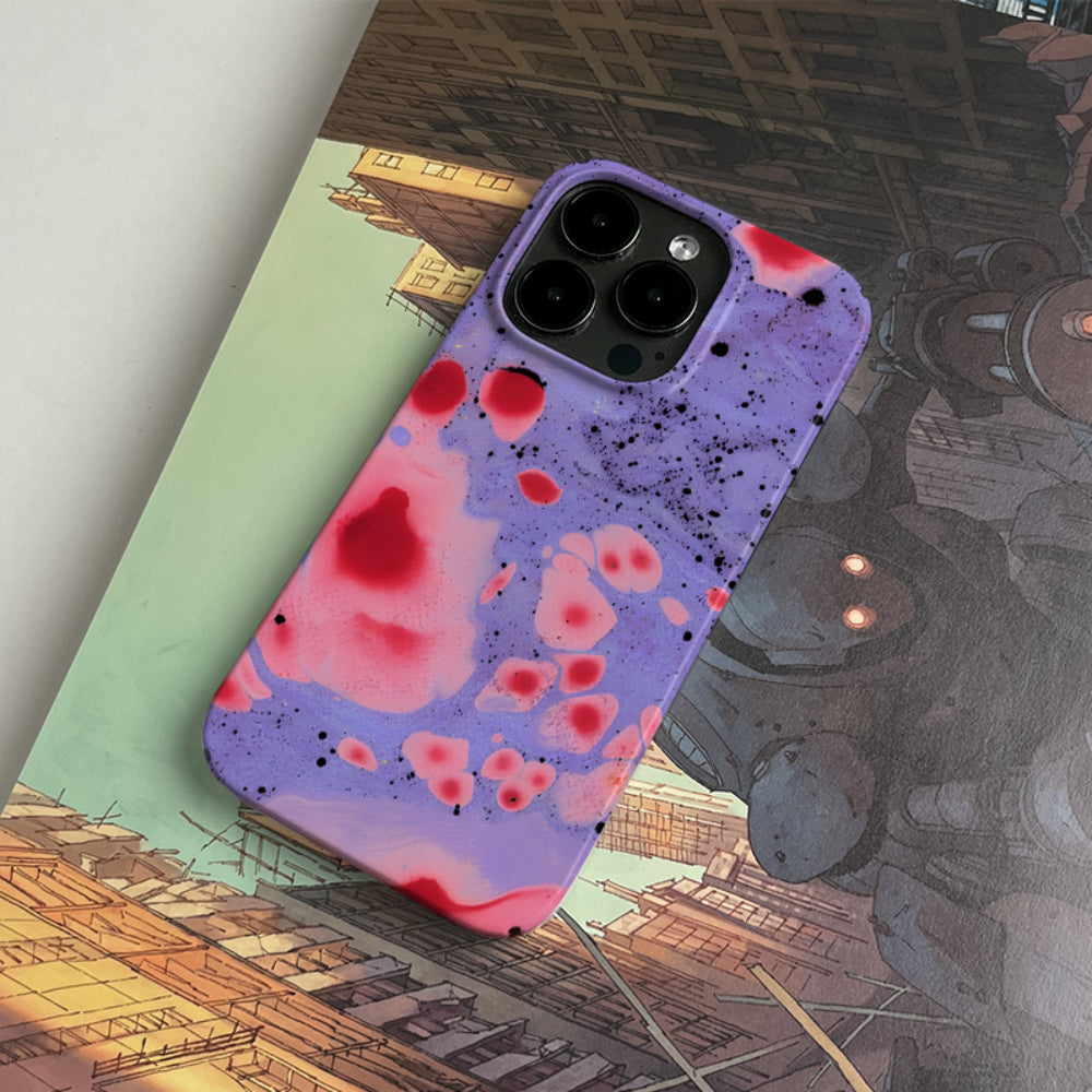 Trendy Retro Purple Bubble Aesthetic iPhone 14 Pro Case