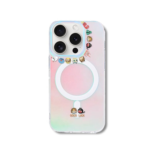 Express Your Fun Side with the Frosted Gradient Cartoon iPhone Case