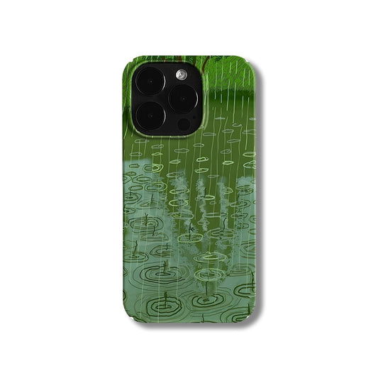Summer blue rain trend retro art niche iPhone14 Pro case