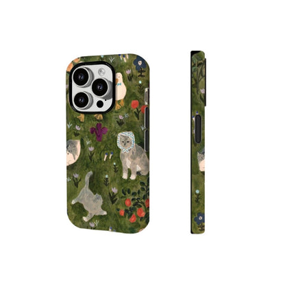 Niche Apple Huawei new green cat phone case