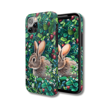 Vintage Bunny iPhone Case Retro Strawberry Design