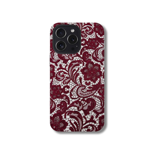 Creative red lace pattern iPhone16 Pro Max case