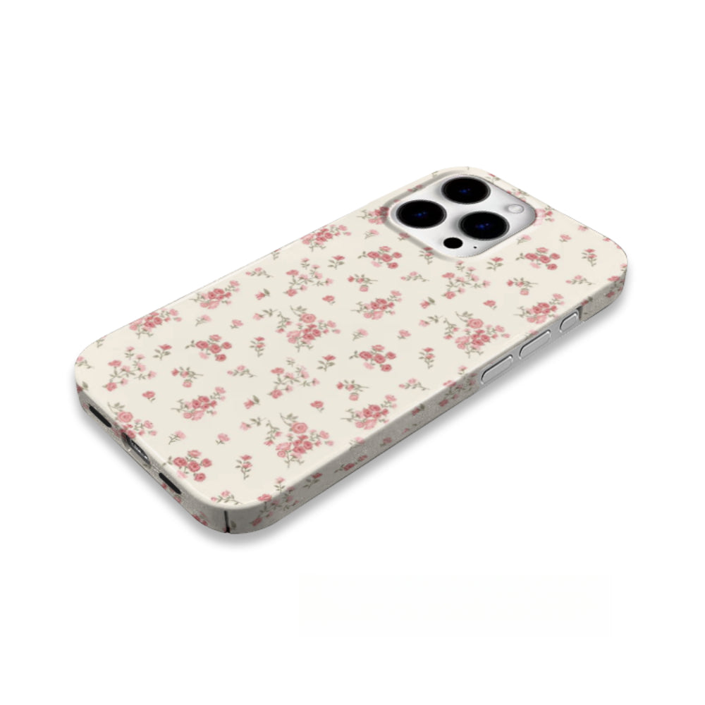 Romantic Retro Small-Batch Pink Blossom iPhone 15 Case