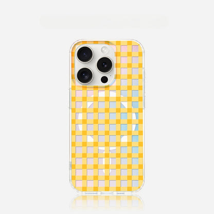 Fashionable Plaid Pattern iPhone Case with Magnetic Attraction