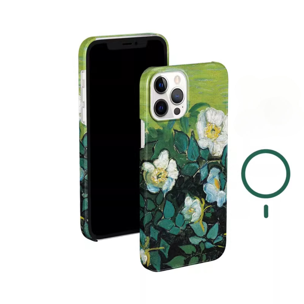 Advanced  Vintage Oil Painting Wild Rose Scrub iPhone 15 Case