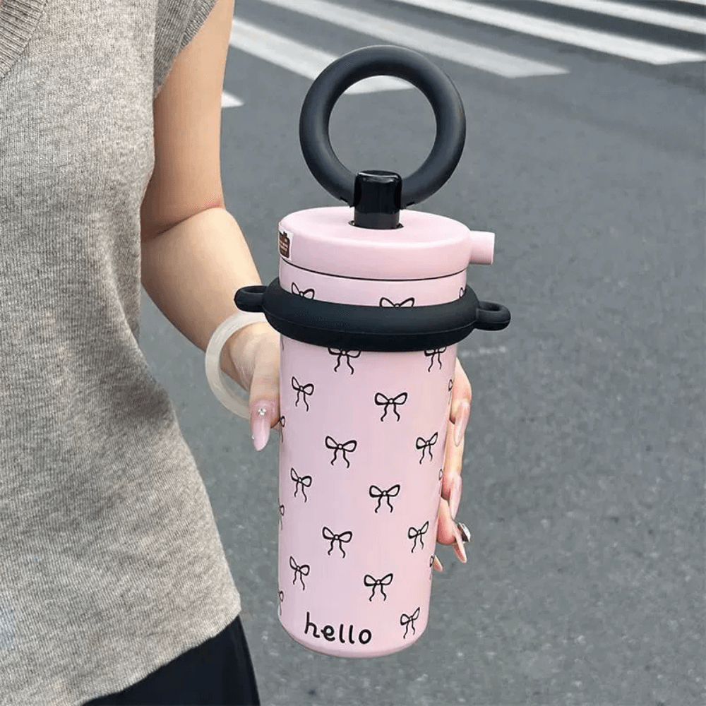 Minimalist Pink Water Bottle for Office & Travel