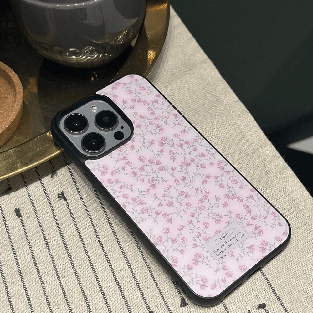 Vintage Elegant Pink Floral iPhone 15 Pro Case