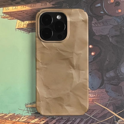 Crumpled kraft paper art niche cartoon iPhone 15 Pro case