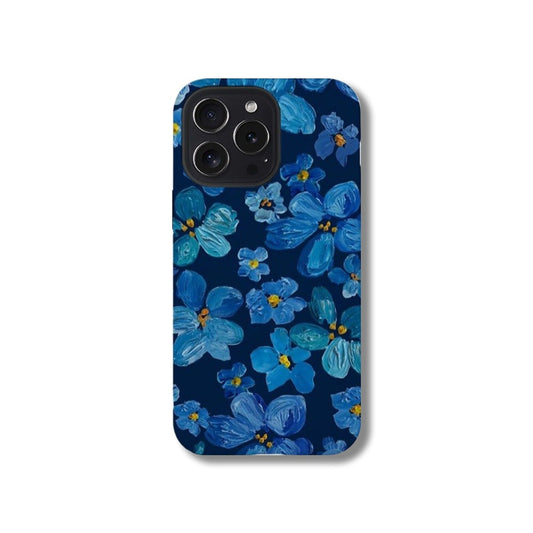 Creative Retro Blue Floral iPhone 15 Pro Max Case