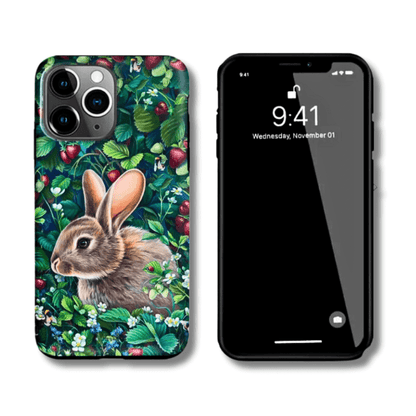 Vintage Bunny iPhone Case Retro Strawberry Design