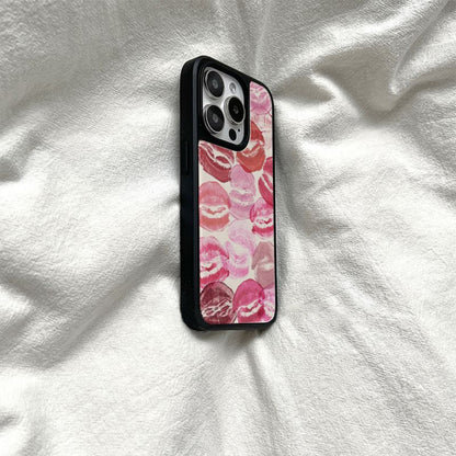 Personality fiery red lips black border iPhone16 Pro Max Phone case