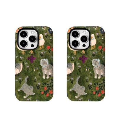 Niche Apple Huawei new green cat phone case