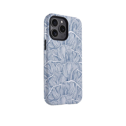 Line blue lotus mobile case iPhone 16 protective cover