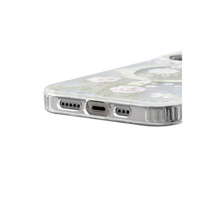Frosted Transparent iPhone Case with Floral Design