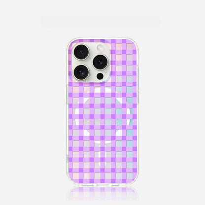 Fashionable Plaid Pattern iPhone Case with Magnetic Attraction