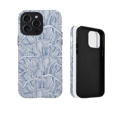 Line blue lotus mobile case iPhone 16 protective cover