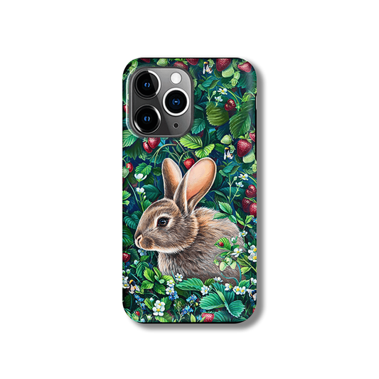 Vintage Bunny iPhone Case Retro Strawberry Design