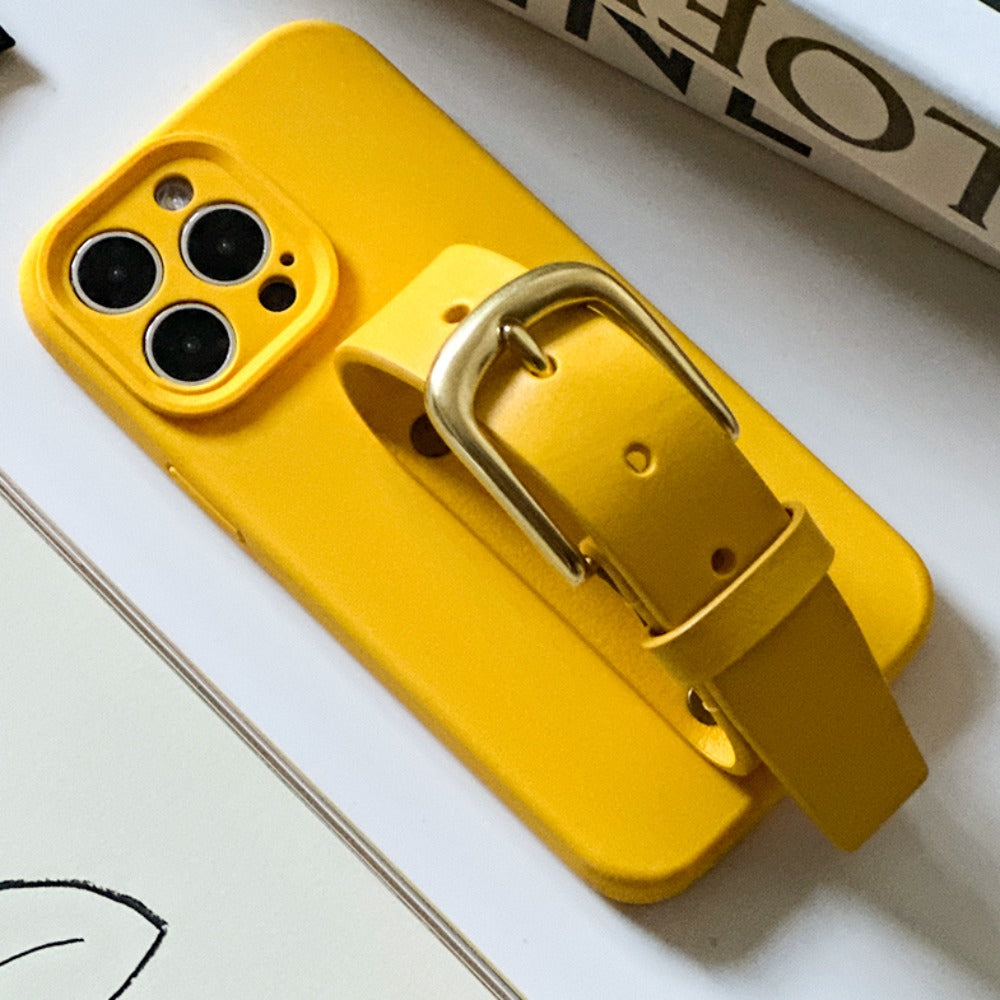 Sunflower Yellow iPhone Case with Buckle Wrist Strap