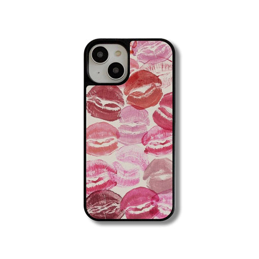 Personality fiery red lips black border iPhone16 Pro Max Phone case