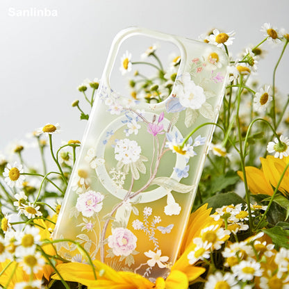 Frosted Transparent iPhone Case with Floral Design