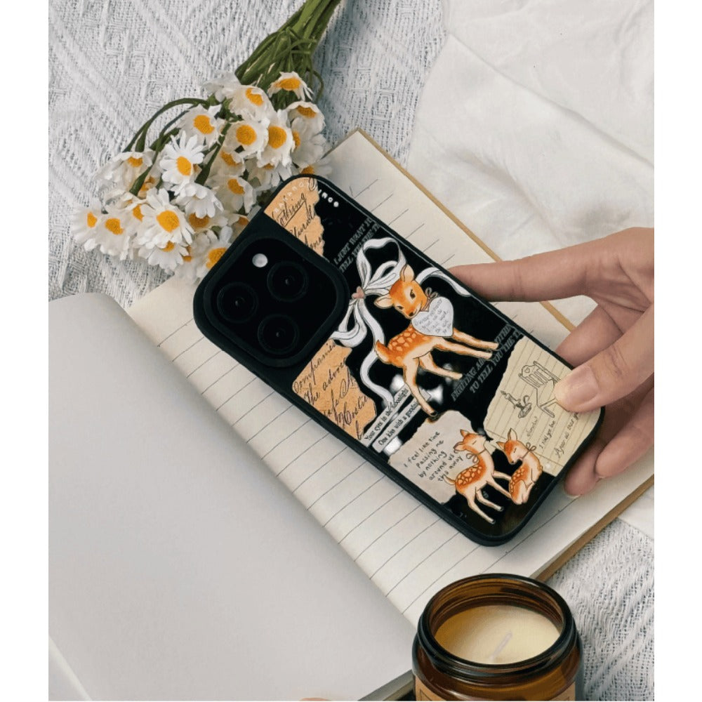 Sweet forest fairy tale style drop-proof black edge mobile phone case