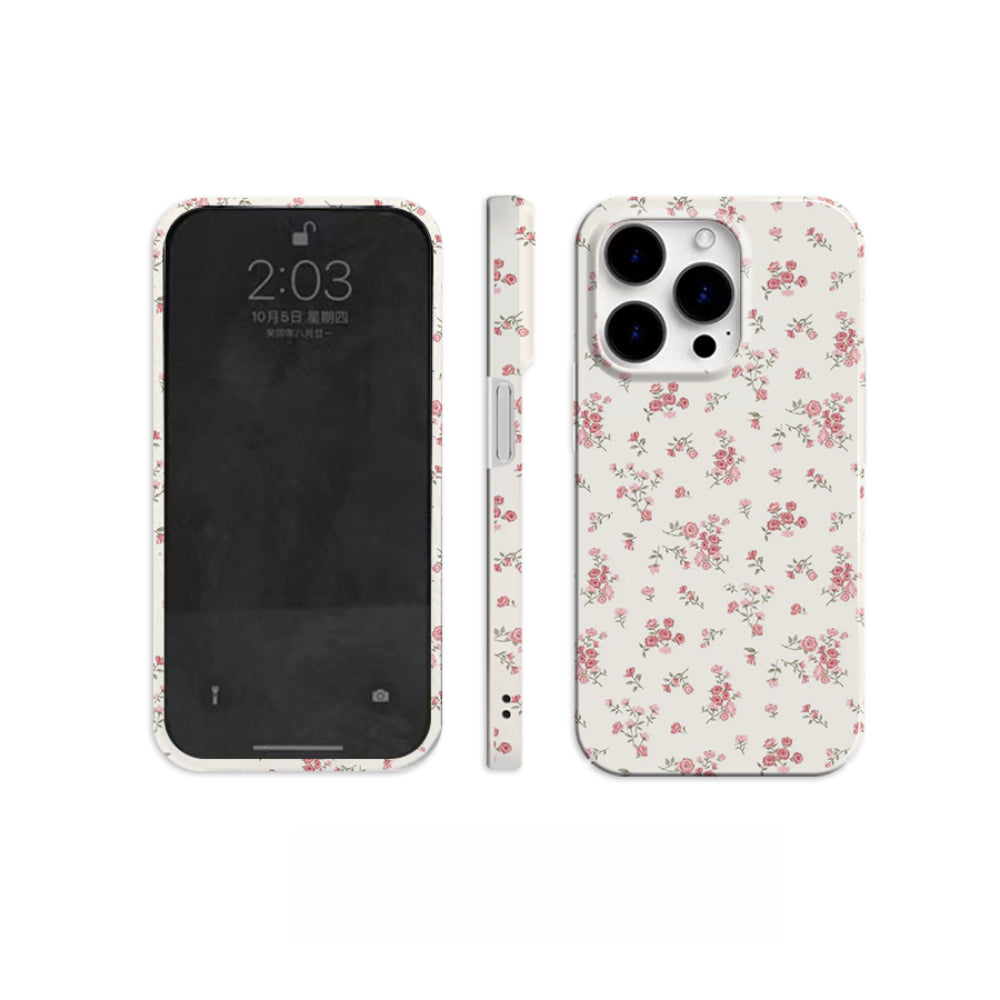 Romantic Retro Small-Batch Pink Blossom iPhone 15 Case