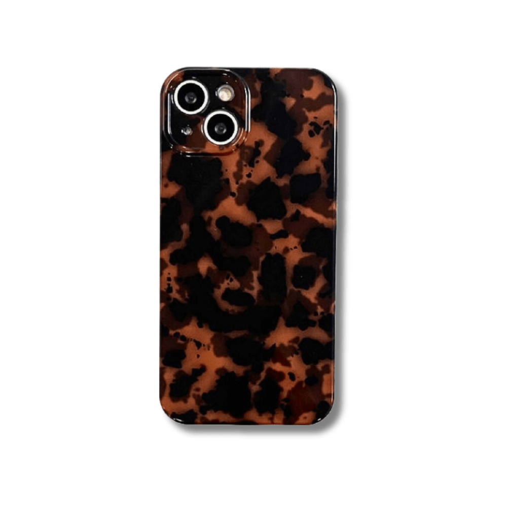 Retro Hawksbill Leopard Brown iPhone 15 Pro Case